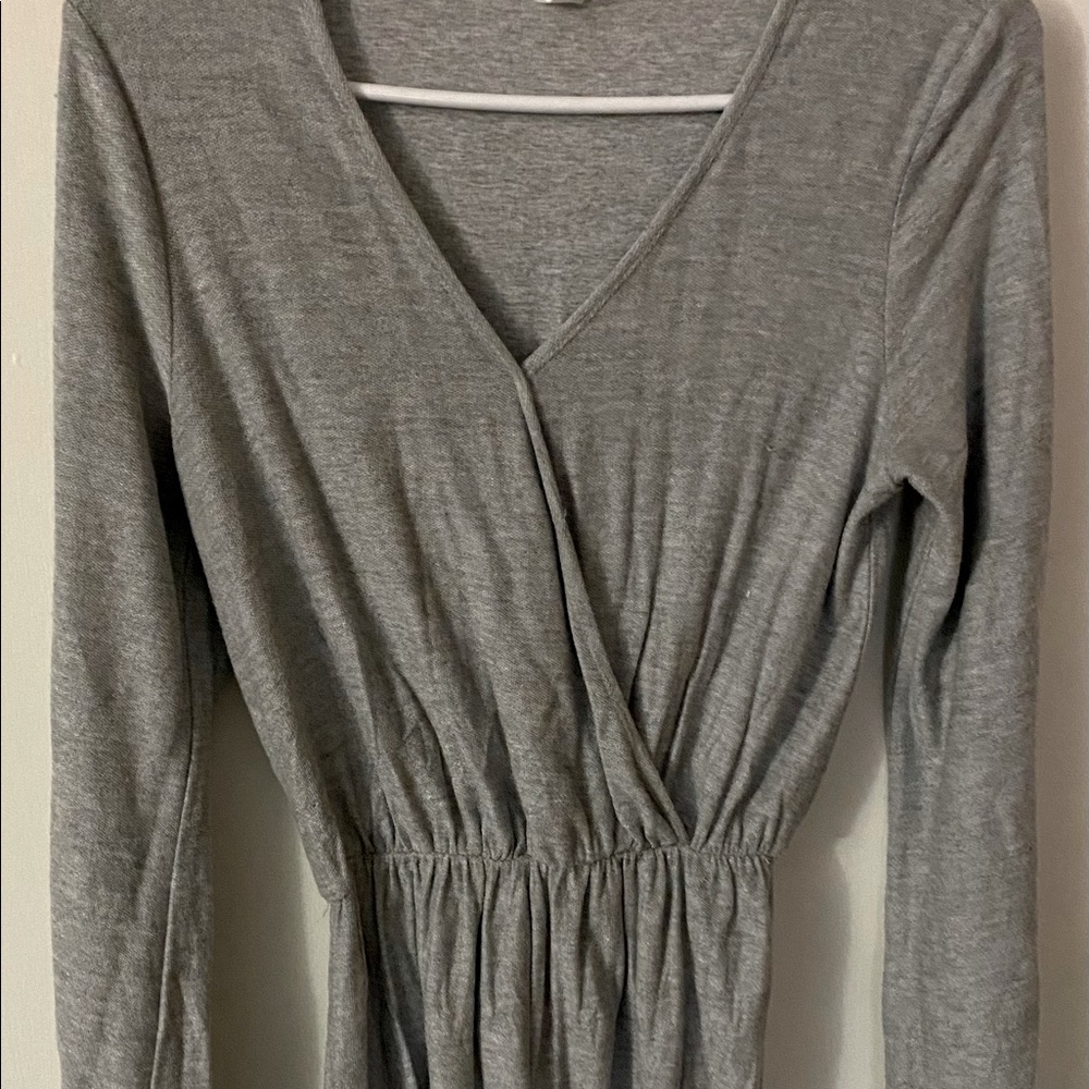 Gray long sleeve romper